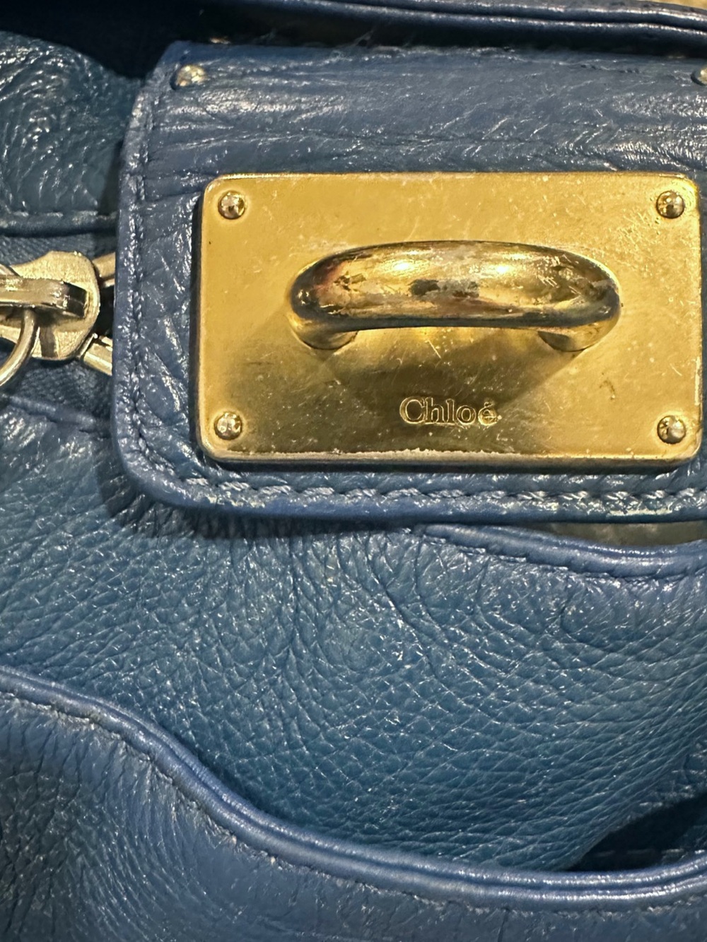 CHLOE PADDINGTON Blue Leather Bag - Lock and Key - Picture 8 of 17